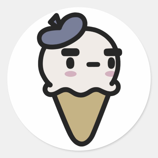 French Vanilla Icecream Classic Round Sticker (Front)