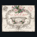 French Victorian Bathtub Cherubs Pink Roses Poster<br><div class="desc">French Victorian Bathtub Cherubs Pink Roses on distressed wood background Poster! Horizontal 10" x 8"</div>