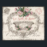 French Victorian Bathtub Cherubs Pink Roses Poster<br><div class="desc">French Victorian Bathtub Cherubs Pink Roses on distressed wood background Poster! Horizontal 10" x 8"</div>