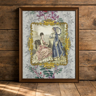 French Victorian Coastal Fashion Decoupage Tissue  Paper