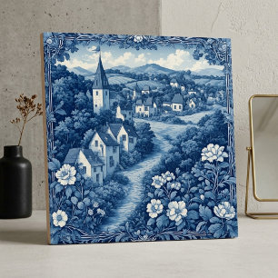 French Villa Deep Blue Overcast Pastoral Country Tile