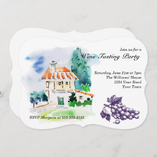 French Villa Wine Tasting Party Invitation