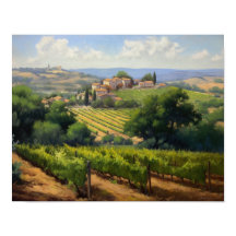 French Vineyard Landscape Art Print Poster