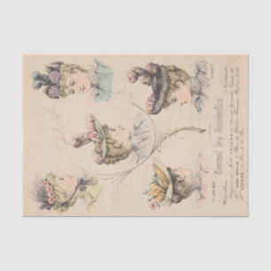 French Vintage Ad Victorian Paris Fashion Shabby  Tissue Paper