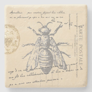 French Vintage Bee Stone Coasters