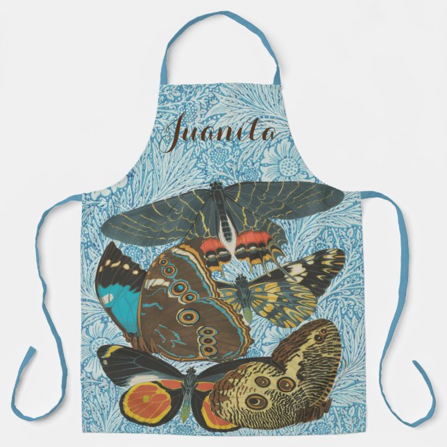 French Vintage Butterflies Illustration-2 Apron (Front)