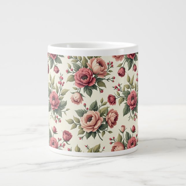 French Vintage Chic Large Coffee Mug (Front)