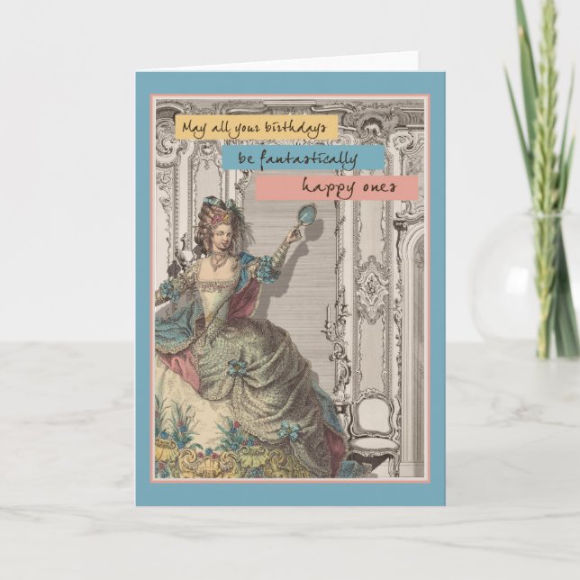 French Vintage Fashion Fantastc Birthday Card (Front)