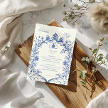 French Vintage Floral Monogram Wedding Reception Enclosure Card<br><div class="desc">Our "French Vintage Floral" collection features watercolor vintage florals in blue tones and foil in different colours with easily customisable fonts for a perfectly elegant garden wedding. Check our store for more items from this collection. Contact us if you have any special requests through email or chat and we will...</div>