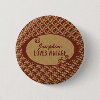 French Vintage Floral Pattern 6 Cm Round Badge