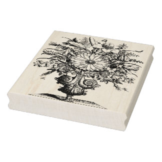 French Vintage Flower Bouquet Rubber Stamp