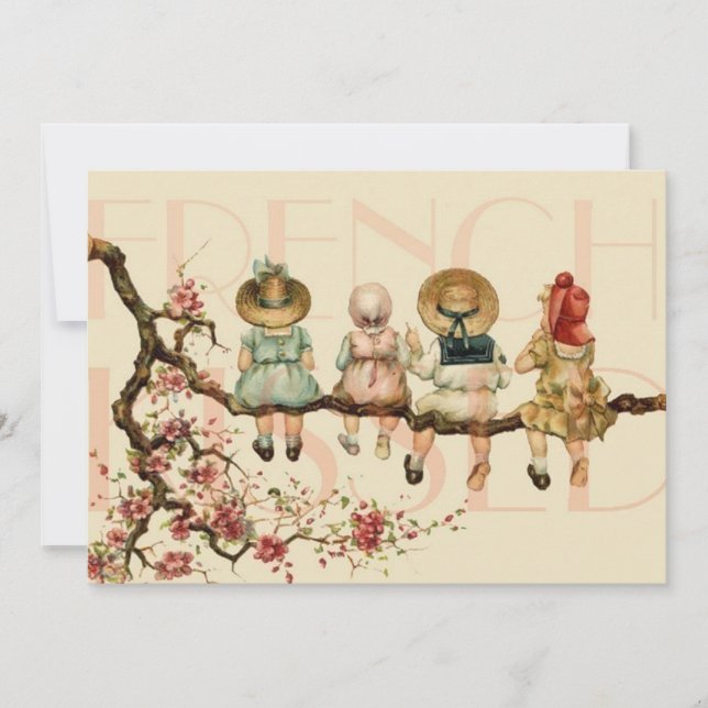 French Vintage Friend Invitation (Front)