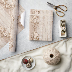 French Vintage Lace Floral Wrapping Paper