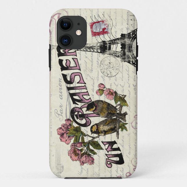 French Vintage Love iPhone Case (Back)