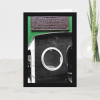 French Vintage Plaque 1909 Steam Engine Card