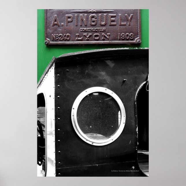 French Vintage Plaque 1909 Steam Engine Poster (Front)