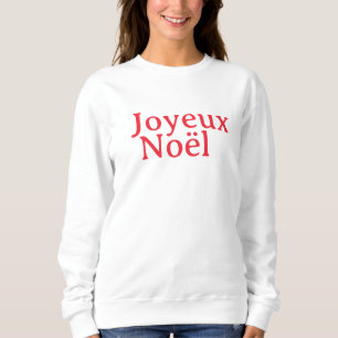 French Vintage Red Joyeux Noël Christmas Womens Sweatshirt