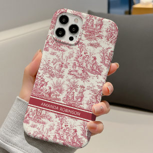 French Vintage Red Toile de Jouy Scenic iPhone 16 Case