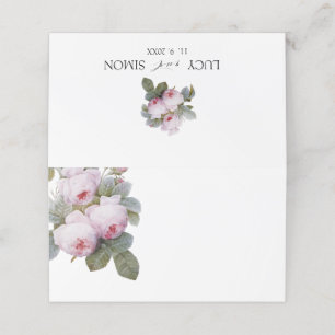 French vintage roses place card
