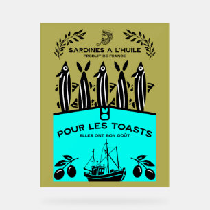 French Vintage Sardine Kitchen Acrylic Sign