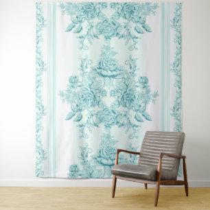French,Vintage,shabby chic,pattern,victorian,turq Tapestry