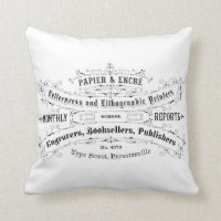 french vintage typography shabby chic cushion