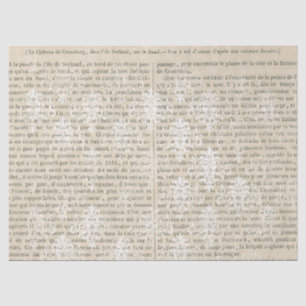 French Vintage White Damask Newsprint Decoupage Tissue Paper