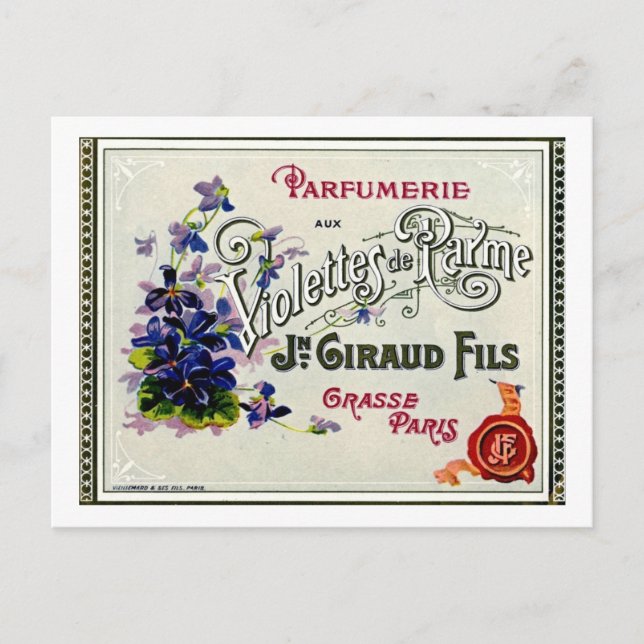 French Violette Perfume Label Postcard (Front)