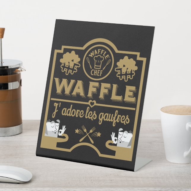 French Waffles Pedestal Sign (In SItu)