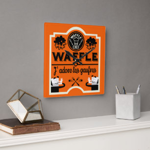 French Waffles Square Wall Clock