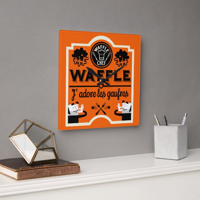 French Waffles Square Wall Clock (Office)