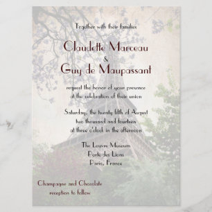 French Wedding Eiffel Tower Theme Invitation