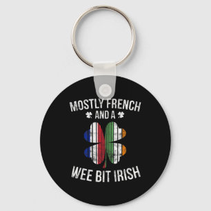 French Wee Bit Irish Fun France Patrick Day Gifts Key Ring