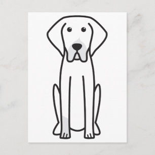 French White and Black Hound Dog Cartoon Postcard