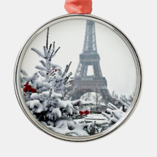 French White Christmas Metal Tree Decoration