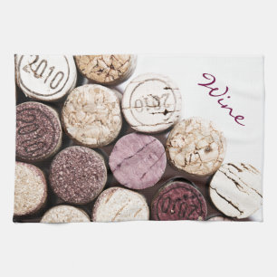 french wine bottle corks tea towel