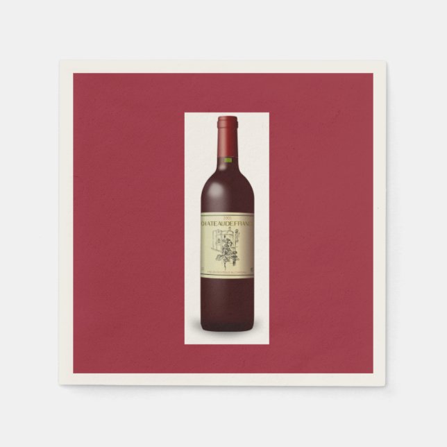French Wine Theme / Themed Party Paper Napkins (Front)