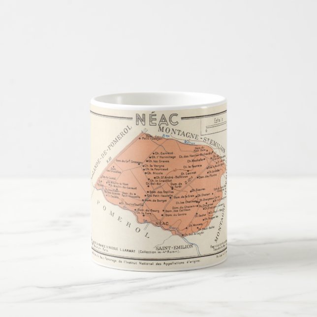 French Wines Colourful Map Coffee Mug (Center)