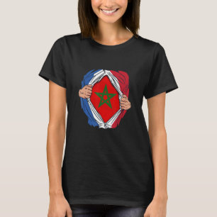 French with Moroccan roots Maroc Flag with France T-Shirt