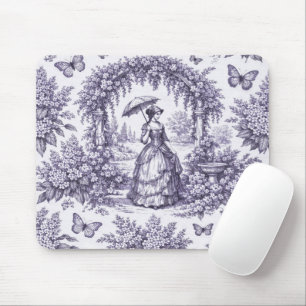 French Woman In a Garden Toile de Jouy Mouse Mat