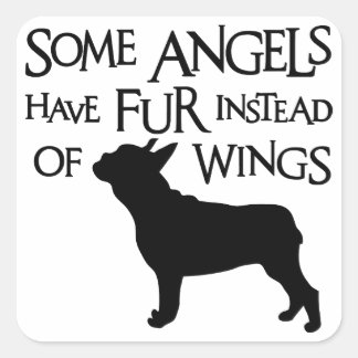 FRENCHIE ANGEL SQUARE STICKER