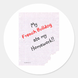 Frenchie Ate My Homework - Sticker