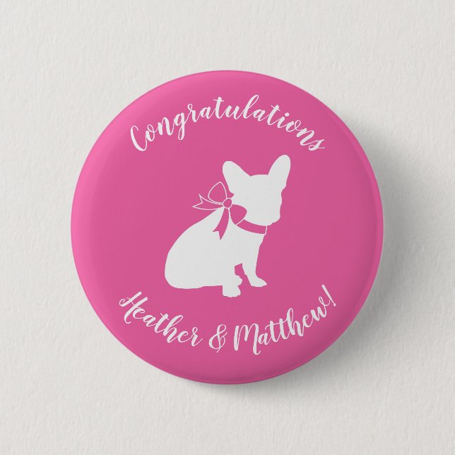 Frenchie Baby Shower French Bulldog Pink 6 Cm Round Badge (Front)
