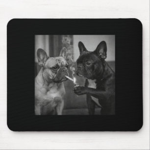 Frenchie Buddies Funny French Bulldog Smoking Mouse Mat