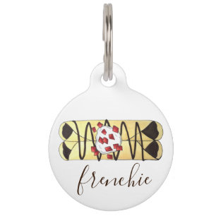 Frenchie Bulldog French Food Crêpe Dessert Pancake Pet Tag