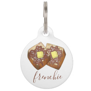 Frenchie Bulldog French Toast Breakfast Food Pet Tag
