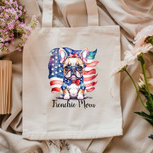 Frenchie Bulldog Mum Patriotic USA Flag 