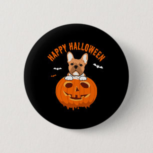 Frenchie Bulldog Pumpkin Costumes Thanksgiving  6 Cm Round Badge