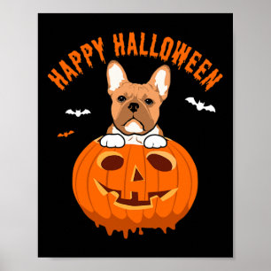 Frenchie Bulldog Pumpkin Costumes Thanksgiving Poster