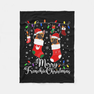 Frenchie Christmas French Bulldog Xmas Party 1 Fleece Blanket